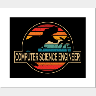 Computer Science Engineer Dinosaur Posters and Art